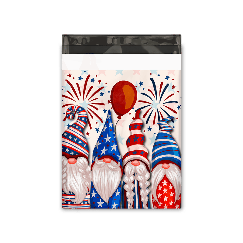 10x13 Patriotic Gnomes Designer Poly Mailers Shipping Envelopes Premium Printed Bags - Pro Supply Global