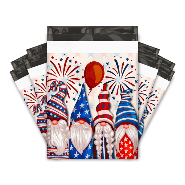 Patriotic Gnomes Designer Poly Mailers Shipping Envelopes Premium Printed Bags