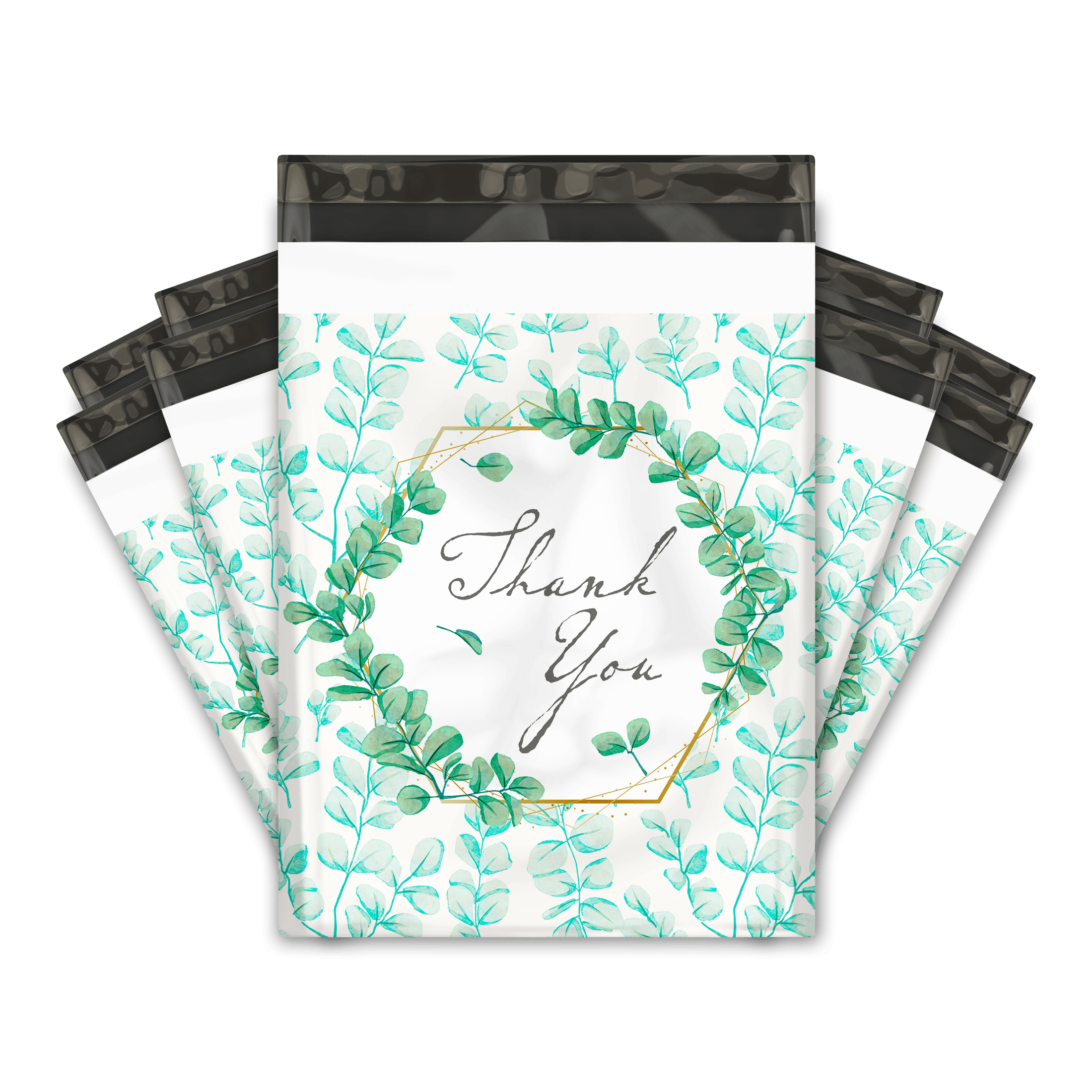 Eucalyptus Designer Poly Mailers Shipping Envelopes Premium Printed Bags