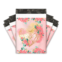 Geometric Hearts Designer Poly Mailers Shipping Envelopes Premium Printed Bags