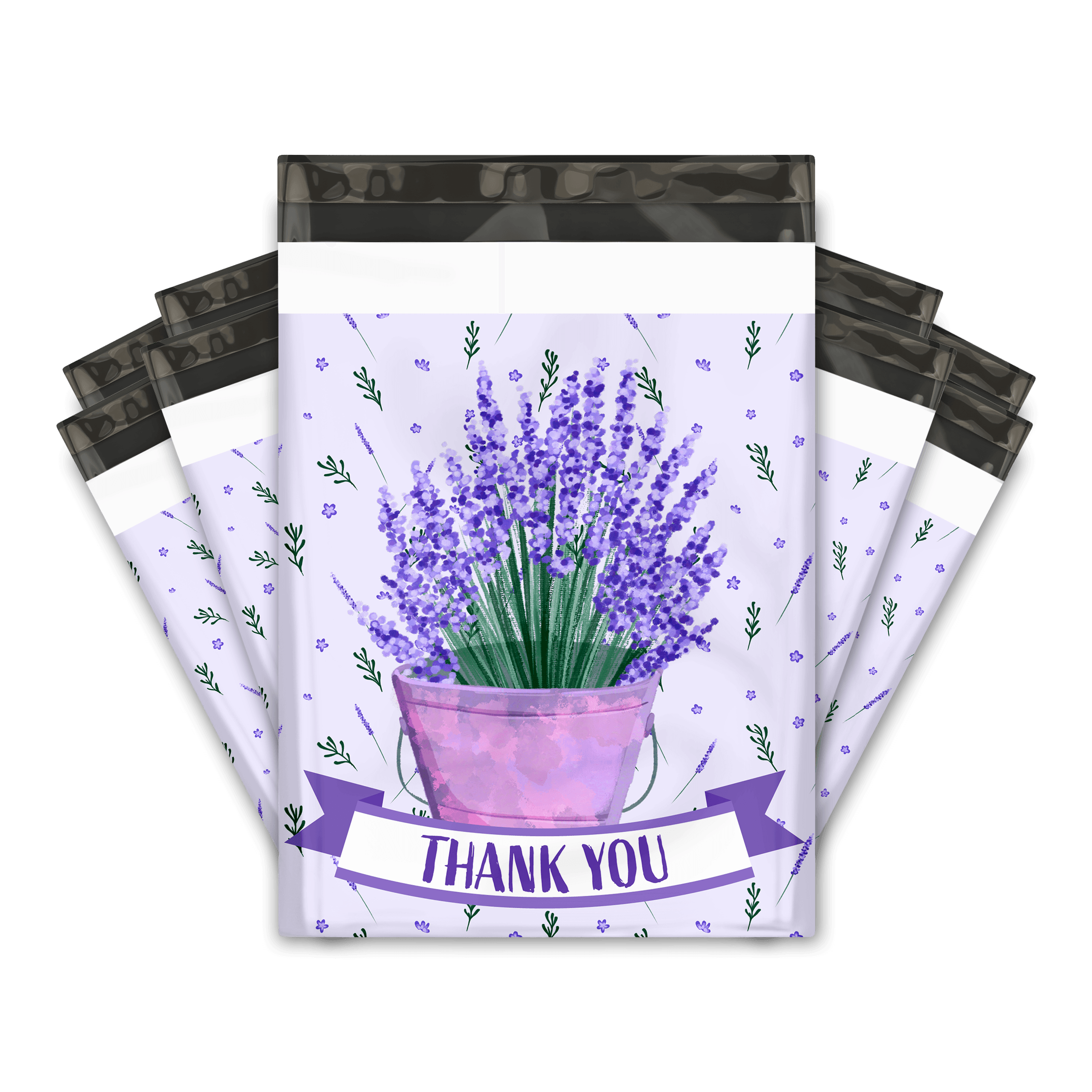 Lavender Designer Poly Mailers Shipping Envelopes Premium Printed Bags