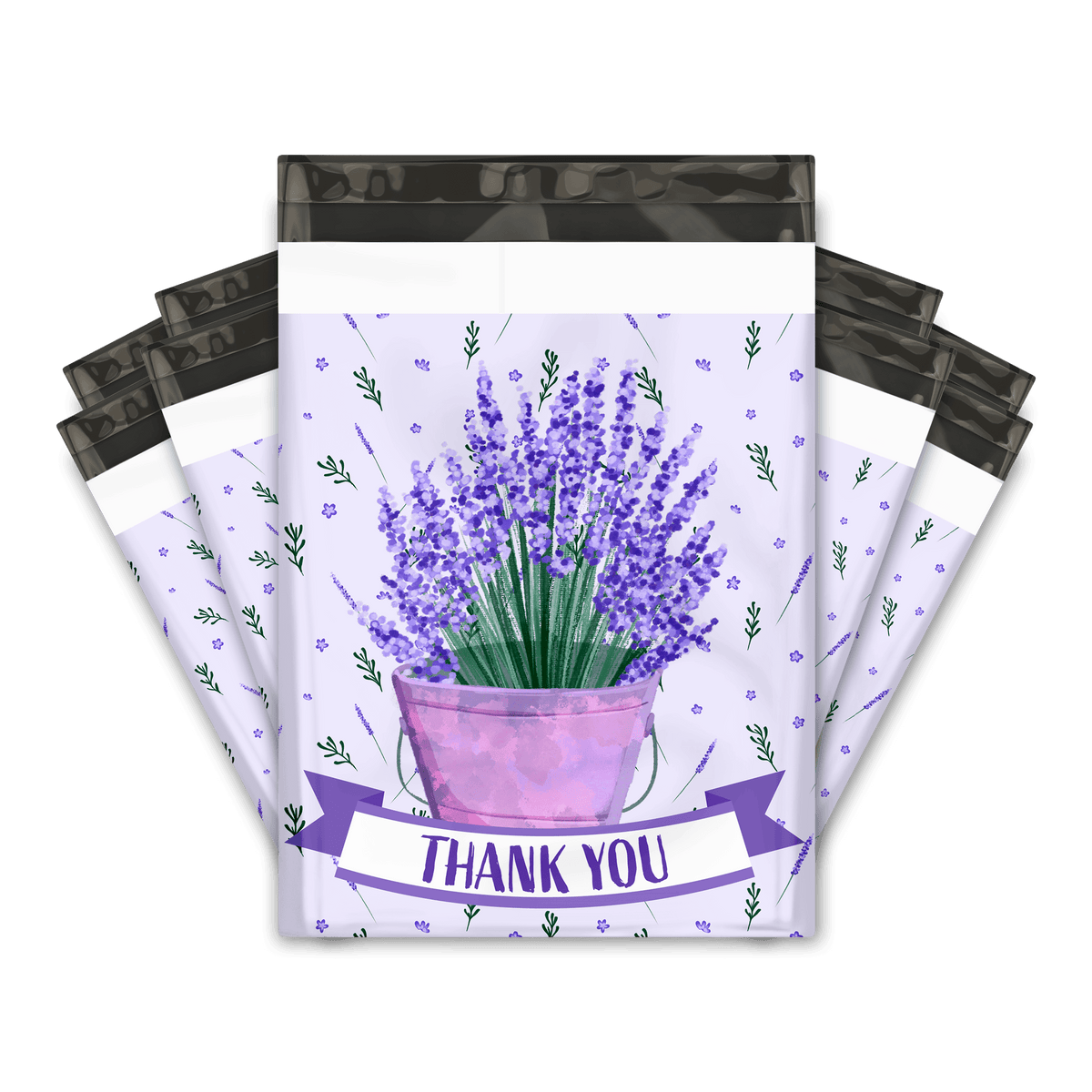 Lavender Designer Poly Mailers Shipping Envelopes Premium Printed Bags