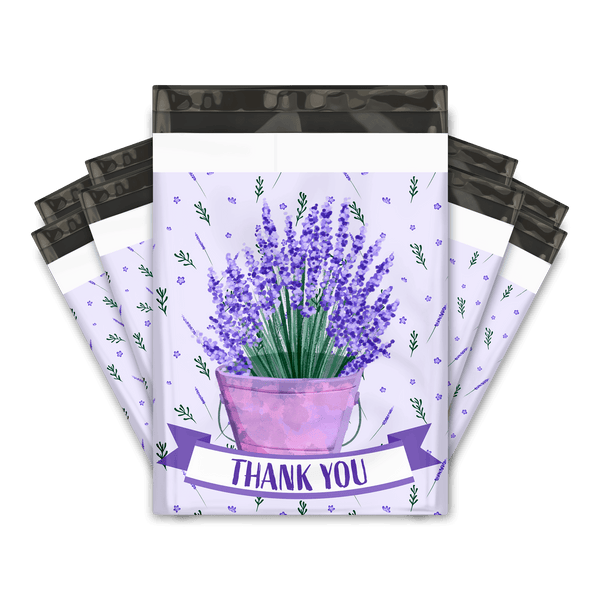 Lavender Designer Poly Mailers Shipping Envelopes Premium Printed Bags