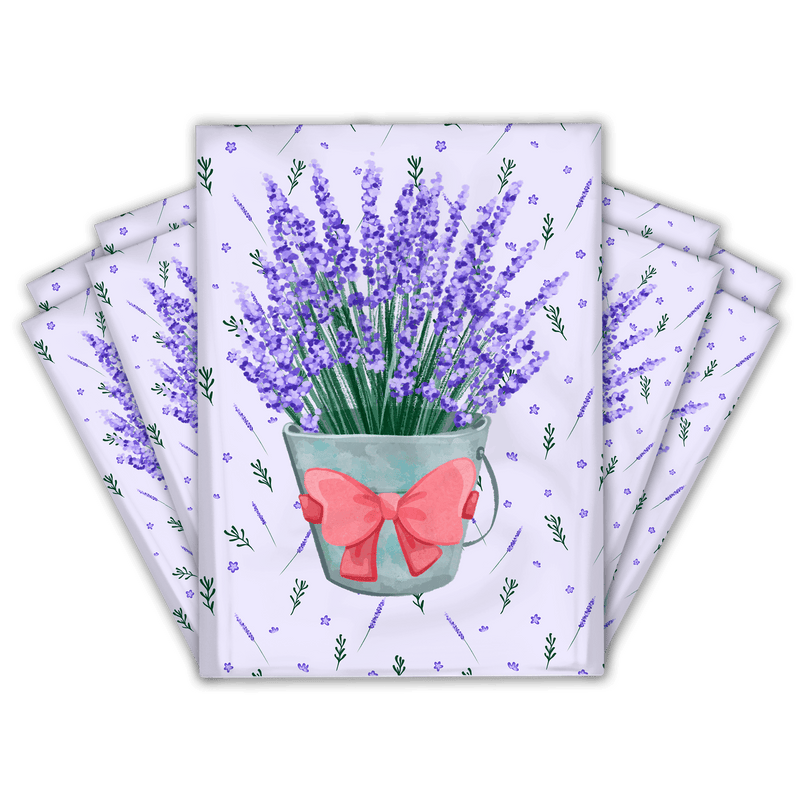 Lavender Designer Poly Mailers Shipping Envelopes Premium Printed Bags