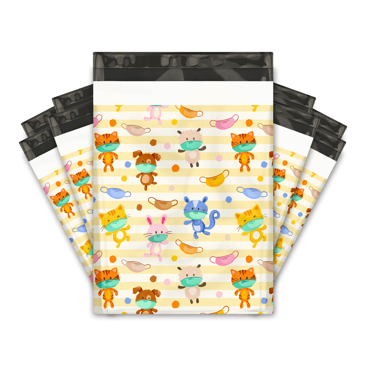 Masked Animals Poly Mailers Shipping Envelopes Premium Printed Bags