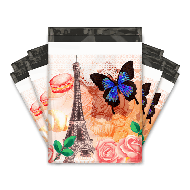 Paris Designer Poly Mailers Shipping Envelopes Premium Printed Bags