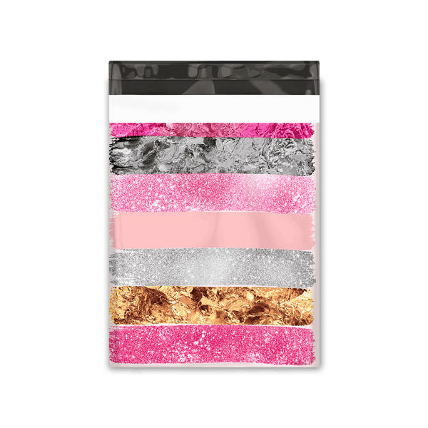 10x13 Pink Strokes Poly Mailers Shipping Envelopes Premium Printed Bags - Pro Supply Global