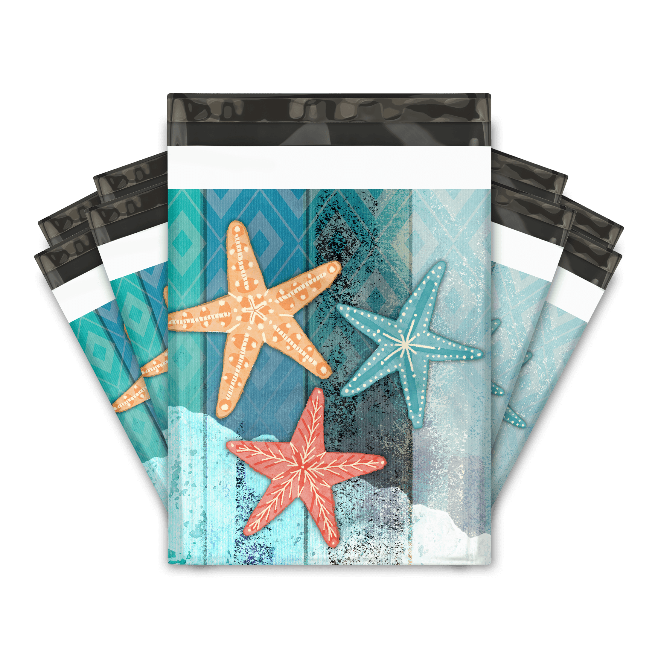 Starfish Designer Poly Mailers Shipping Envelopes Premium Printed Bags
