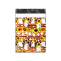 10x13 Sunflower Mason Jars Poly Mailers Shipping Envelopes Premium Printed Bags - Pro Supply Global