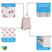 Hearts Kraft Gift Bags (10.5x8x4.5 inches) - Pro Supply Global