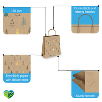 Fir Trees Kraft Gift Bags Mixed Size Set - Pro Supply Global