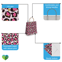 Leopard Prints Kraft Gift Bags (10.5x8x4.5 inches) - Pro Supply Global