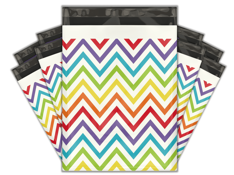 Rainbow Designer Poly Mailers Shipping Bags Pro Supply Global