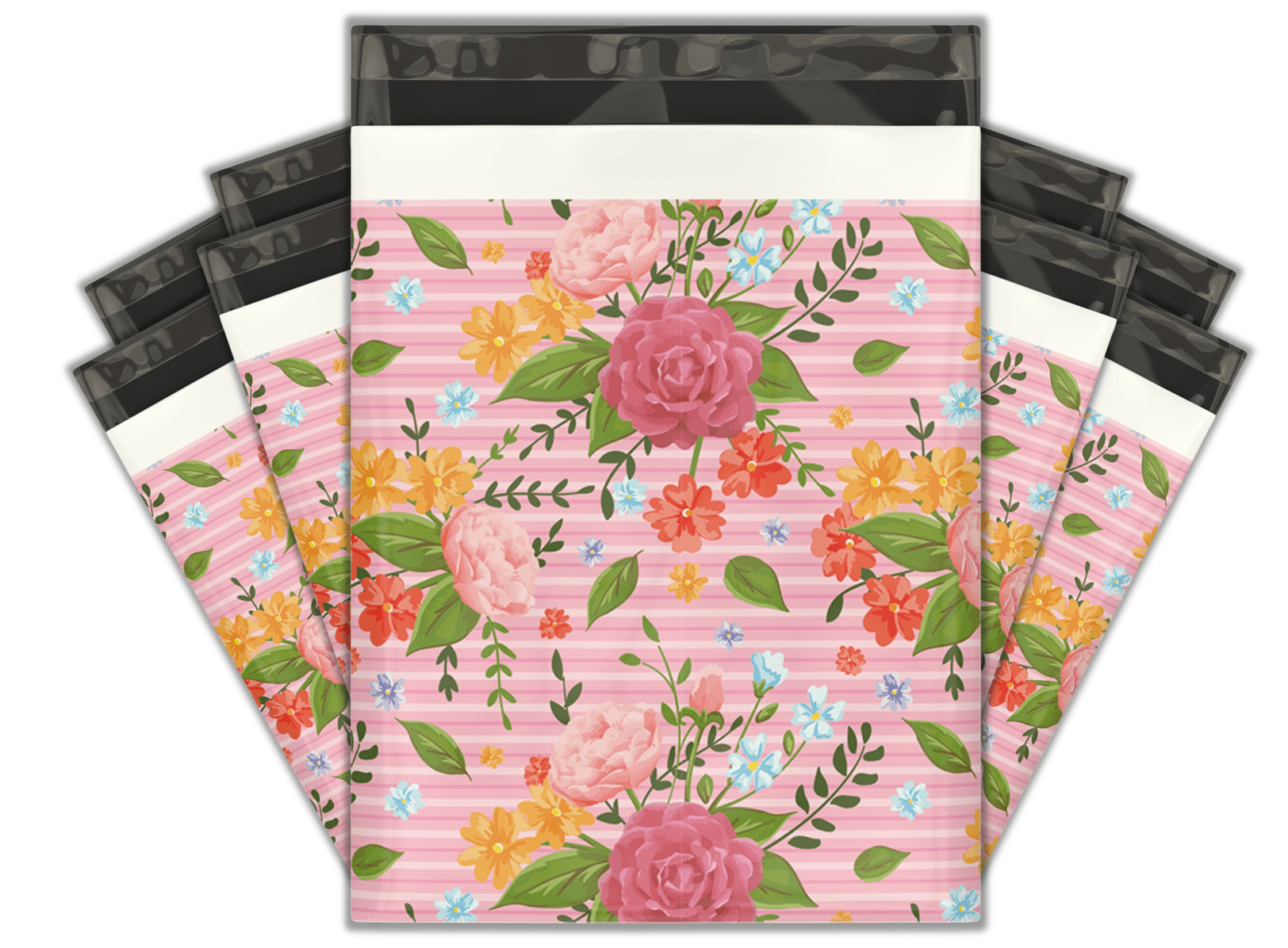 Pink Rose Designer Poly mailers bags Pro supply Global
