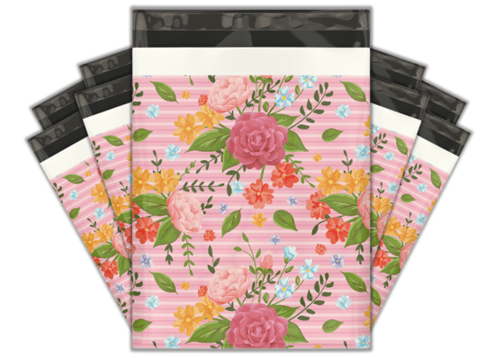 Pink Rose Designer Poly mailers bags Pro supply Global