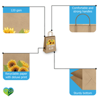 Sunflower Kraft Gift Bags Mixed Size Set - Pro Supply Global