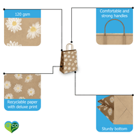 Floral Kraft Gift Bags Mixed Size Set - Pro Supply Global