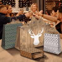 Deer Head Kraft Gift Bags Mixed Size Set - Pro Supply Global