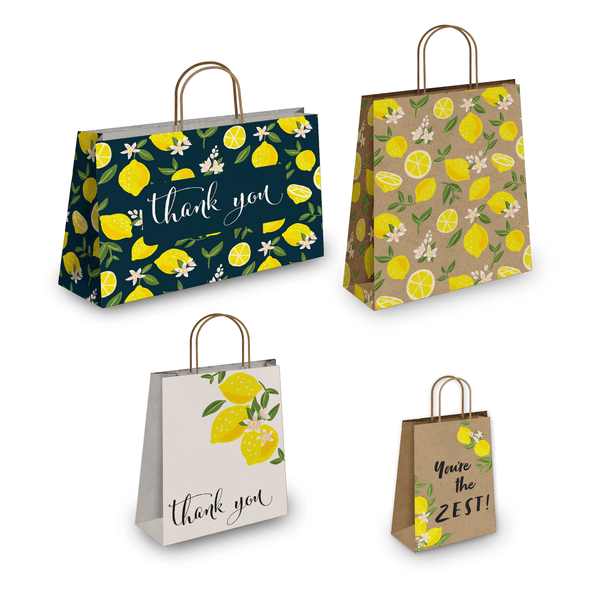 Lemons Kraft Gift Bags Mixed Size Set - Pro Supply Global