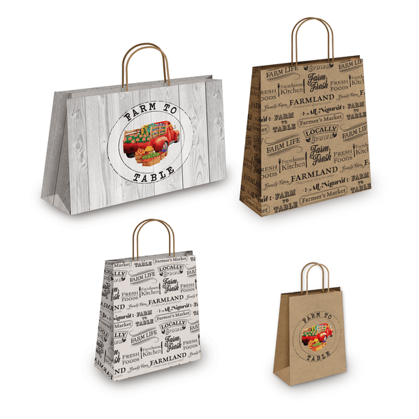 Farmer's Market Kraft Gift Bags Mixed Size Set - Pro Supply Global