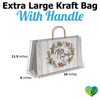 Christmas Wreath Vogue Kraft Shopping Bags with Handles (11.5x16x6 inches) - Pro Supply Global