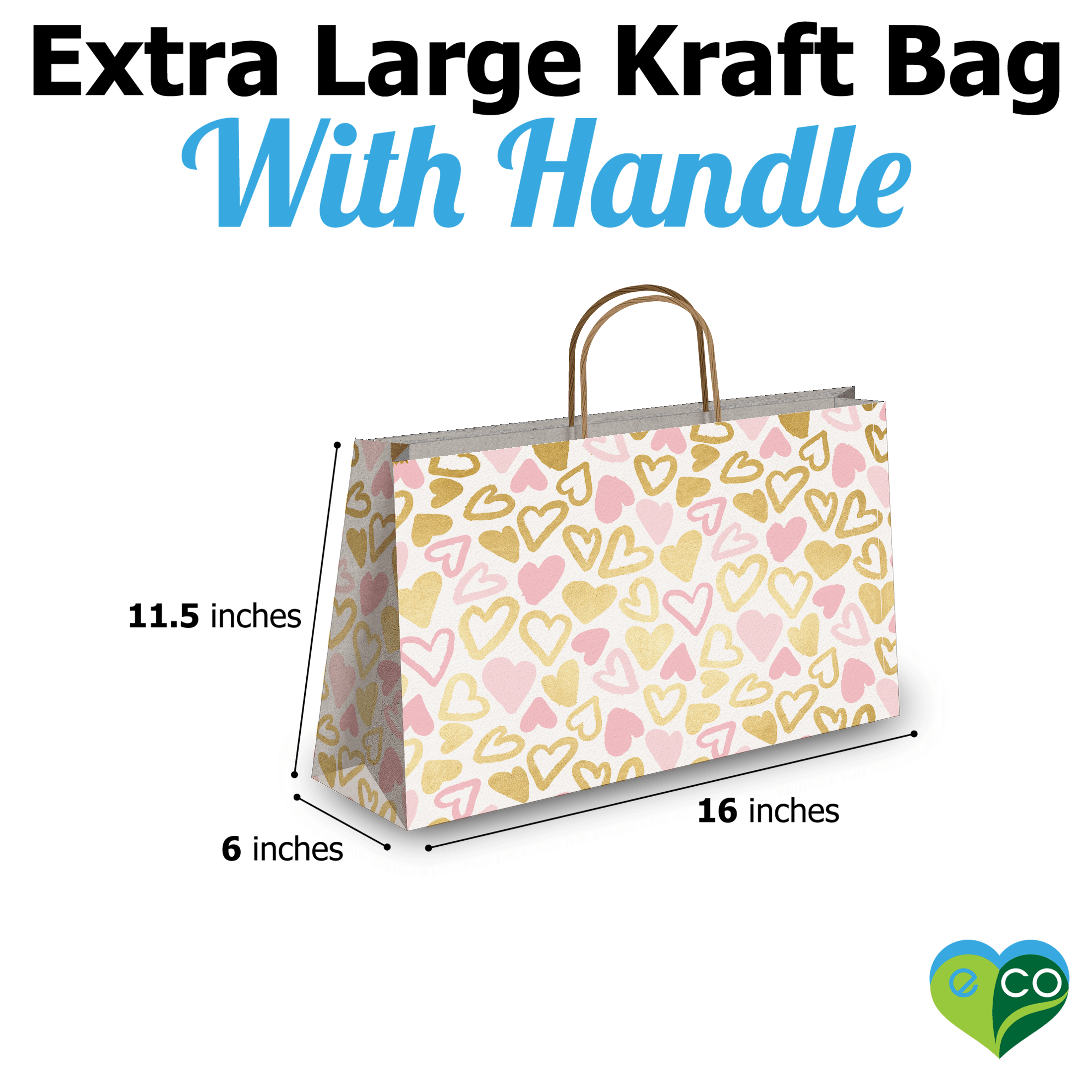 Order Pink and Gold Large Vogue Kraft Birthday Gift Bags