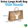Deer Head Large Birthday Gift Bags Vogue Kraft Shopping Bags with Handles (11.5x16x6 inches) - Pro Supply Global