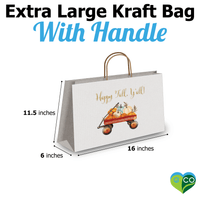 Hello Fall Large Birthday Gift Bags Vogue Kraft Shopping Bags with Handles (11.5x16x6 inches) - Pro Supply Global