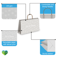 Let it Snow Large Birthday Gift Bags Vogue Kraft Shopping Bags with Handles (11.5x16x6 inches) - Pro Supply Global