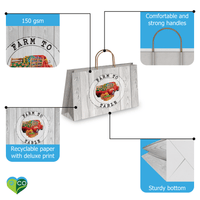 Farm to Table Large Birthday Gift Bags Vogue Kraft Shopping Bags with Handles (11.5x16x6 inches) - Pro Supply Global