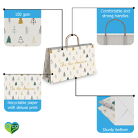 Fir Trees Kraft Gift Bags Mixed Size Set - Pro Supply Global