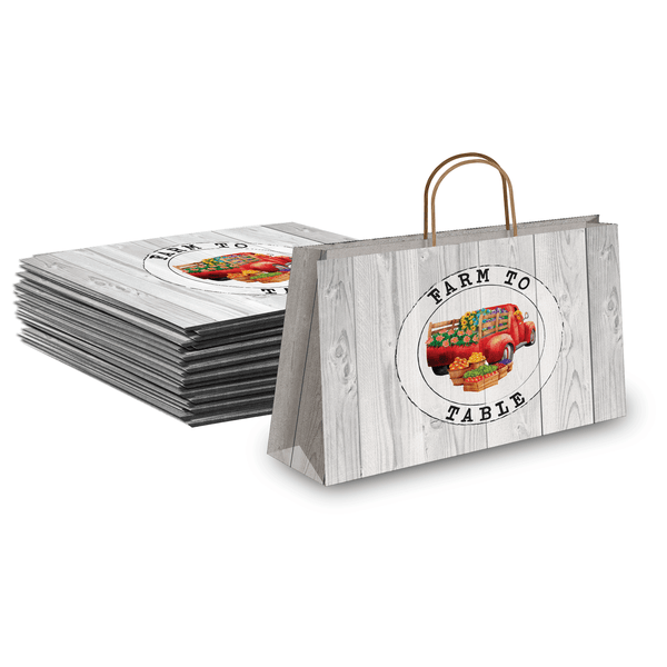 Farmers Market Kraft Bag With handles Pro Supply Global