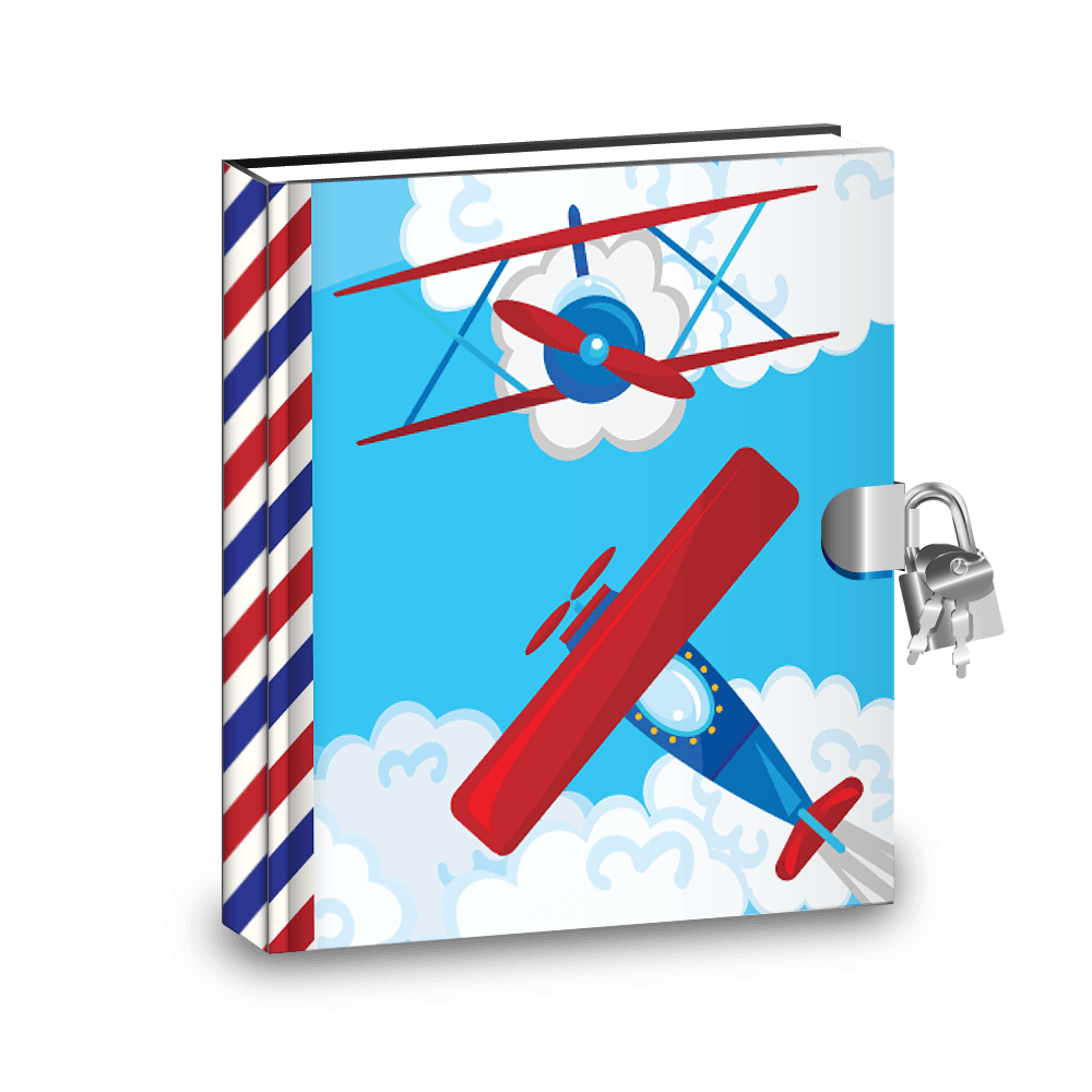 Airplane Kids Diary With Lock and Activities Pro Supply Global