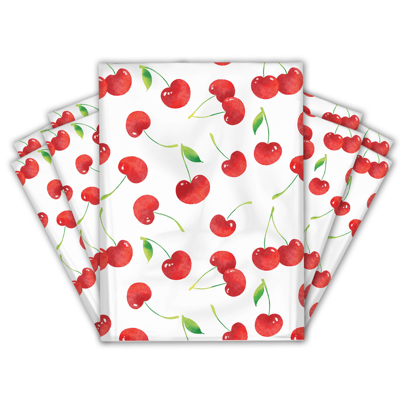 Cherries Designer Poly Mailers Shipping Envelopes Premium Printed Bags