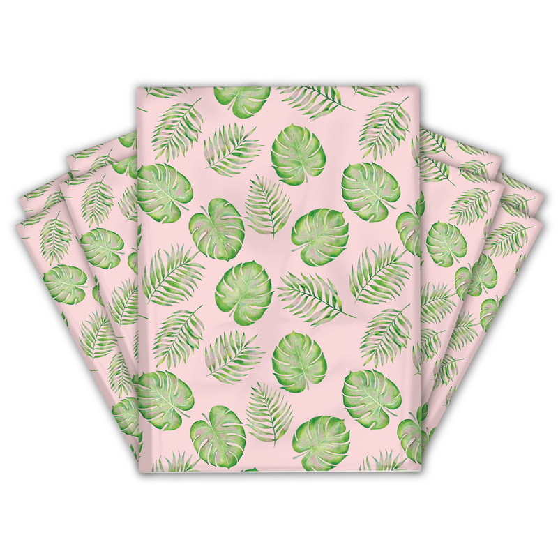 10x13 Palm Leaves Designer Poly Mailers Shipping Envelopes Premium Printed Bags - Pro Supply Global