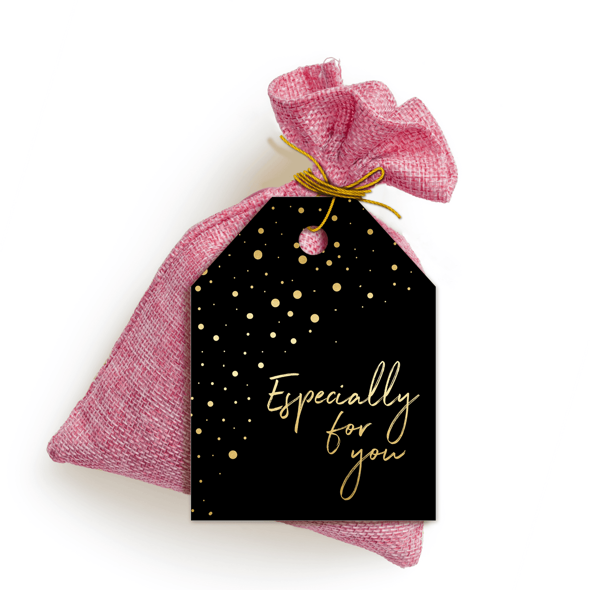 Black and Gold Confetti Gift Tags