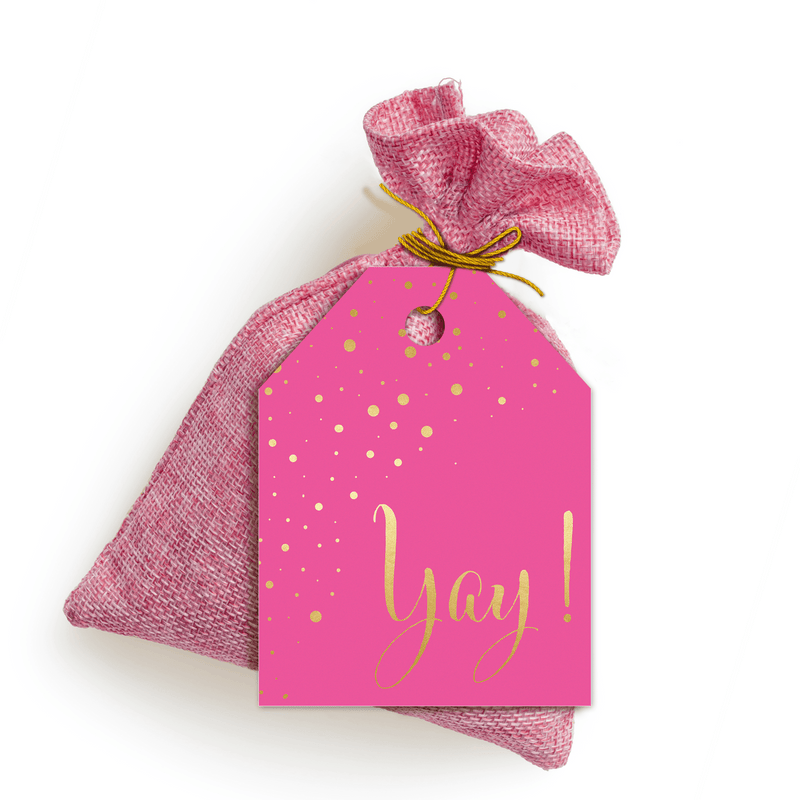 Yay! Pink Confetti Gift Tags - Pro Supply Global