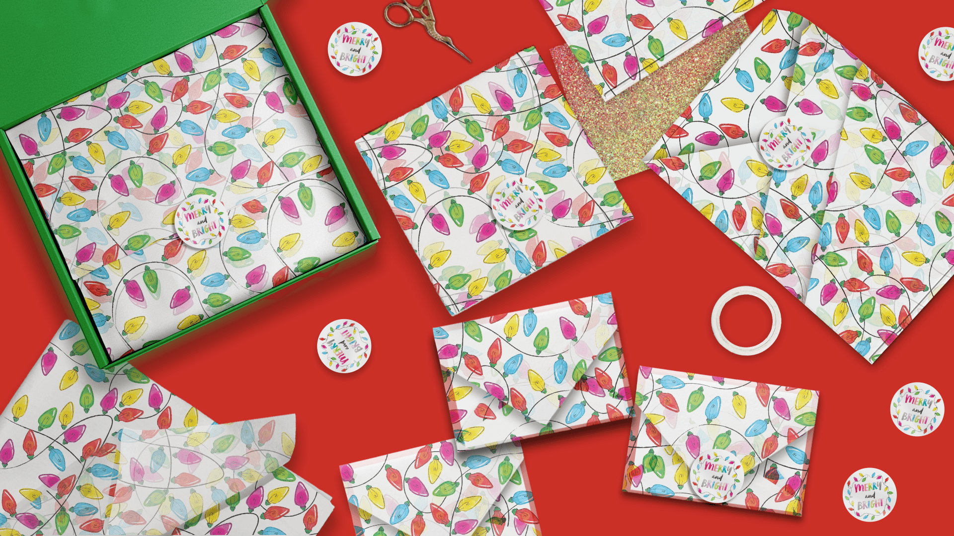 Merry and Bright Holiday Stickers - Pro Supply Global