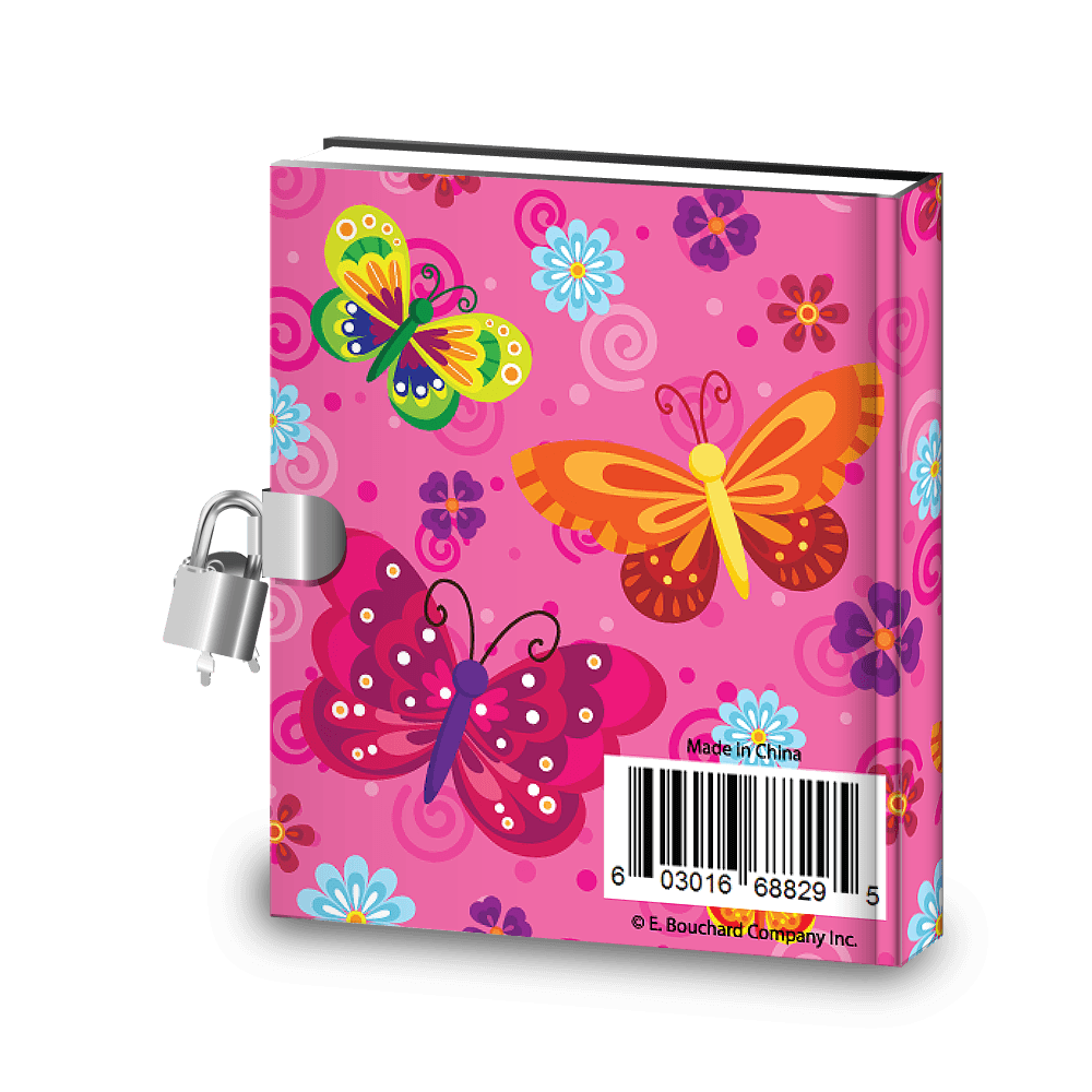 Value Packs of Kids Butterfly Diary w/Lock, Stickers & Activities (Single, 10, 20 or 100 ct) - Pro Supply Global