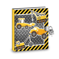 Value Packs of Kids Construction Trucks Diary w/Lock, Stickers & Activities