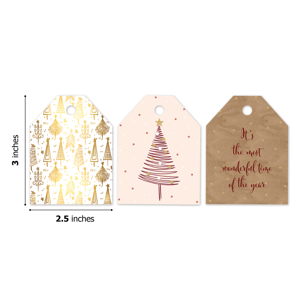 Christmas trees Assortment Gift Tags - Pro Supply Global