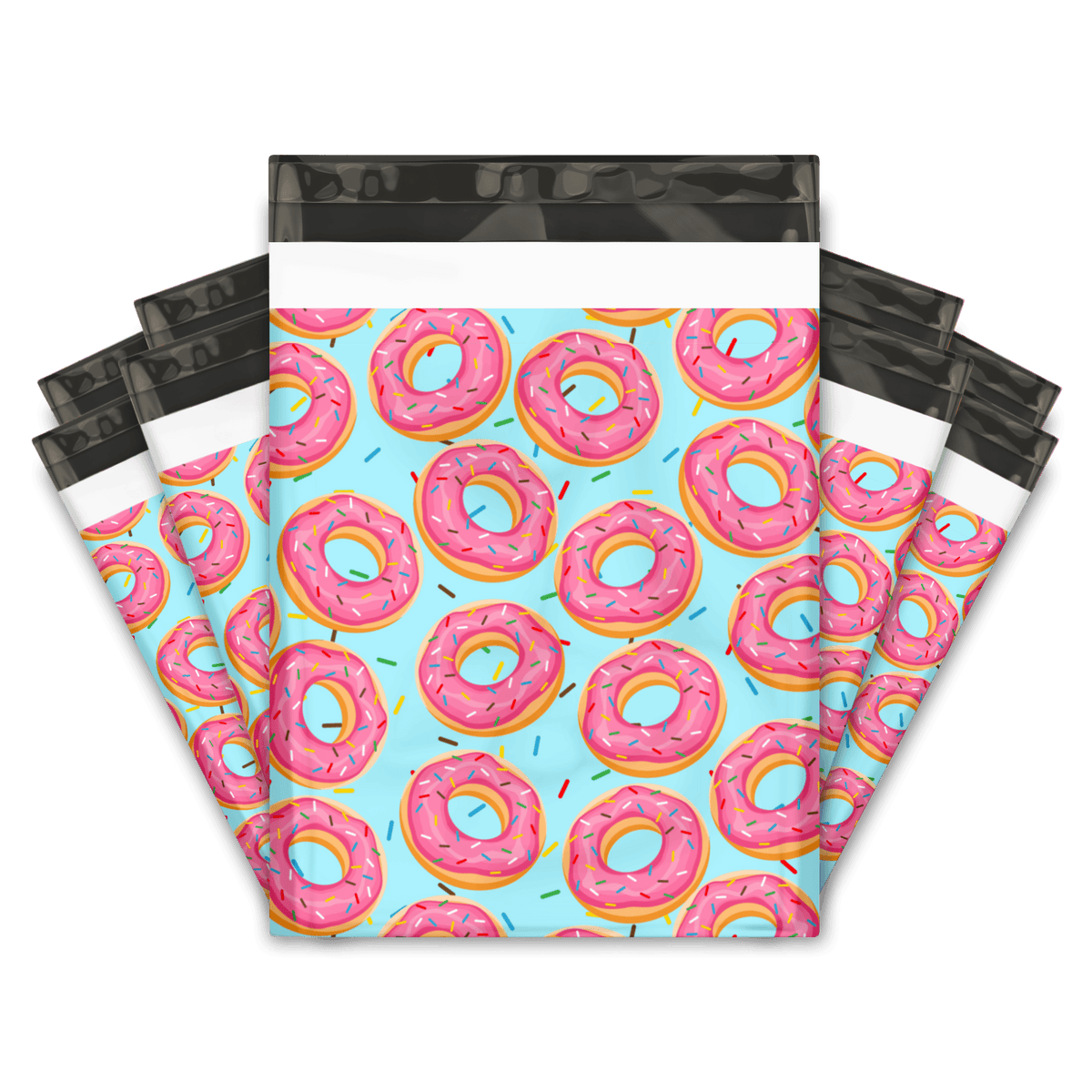 Sprinkled Donuts Designer Poly Mailers Shipping Envelopes Premium Printed Bags
