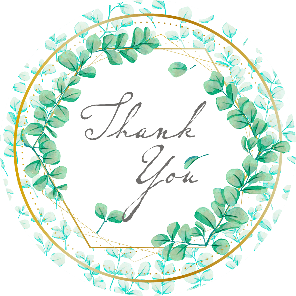 Eucalyptus Thank You Stickers - Pro Supply Global