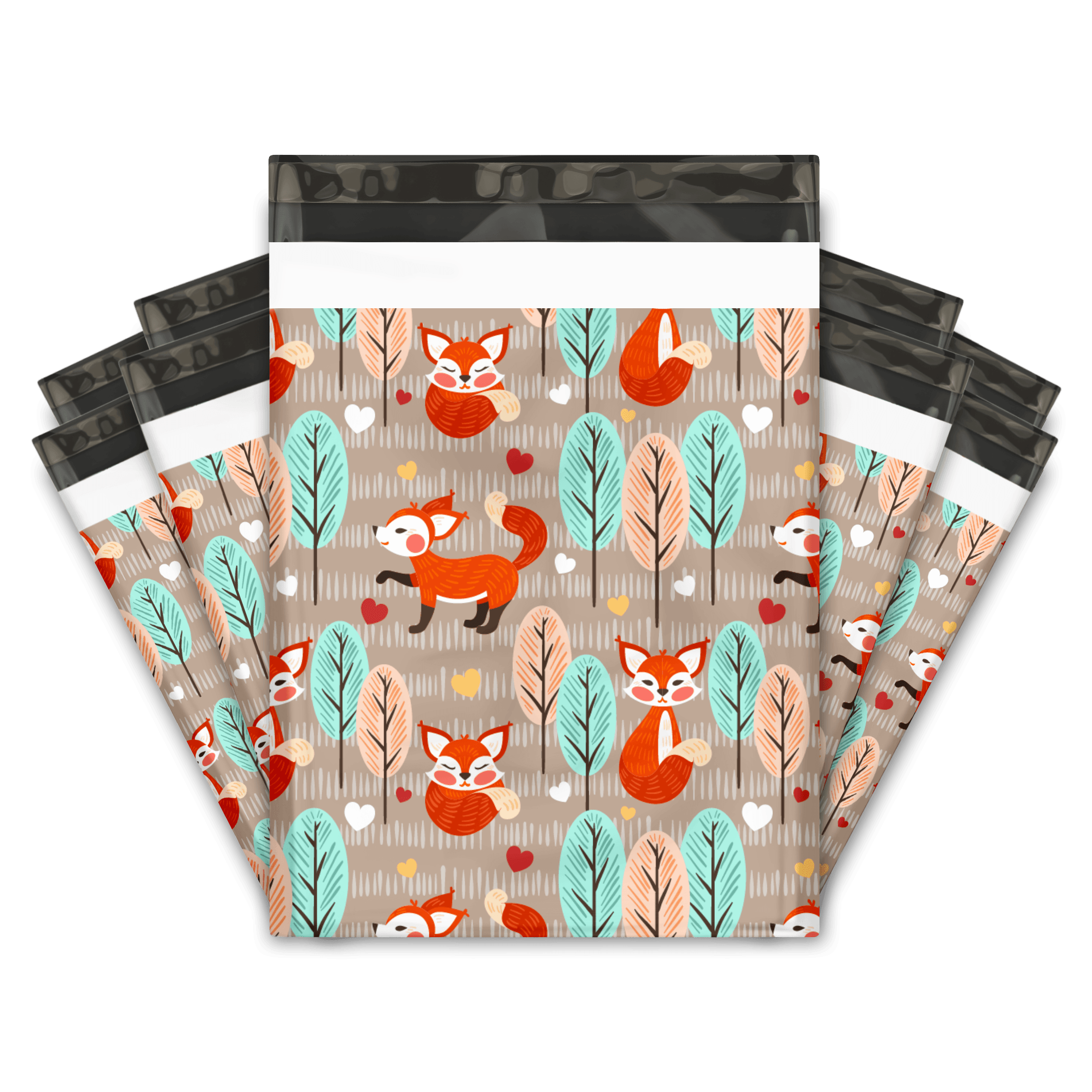 Multiple 10x13 Fox Themed Poly Mailers