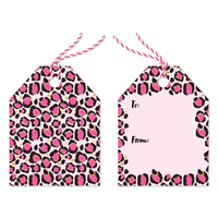 Pink Leopard Printed Gift Tags