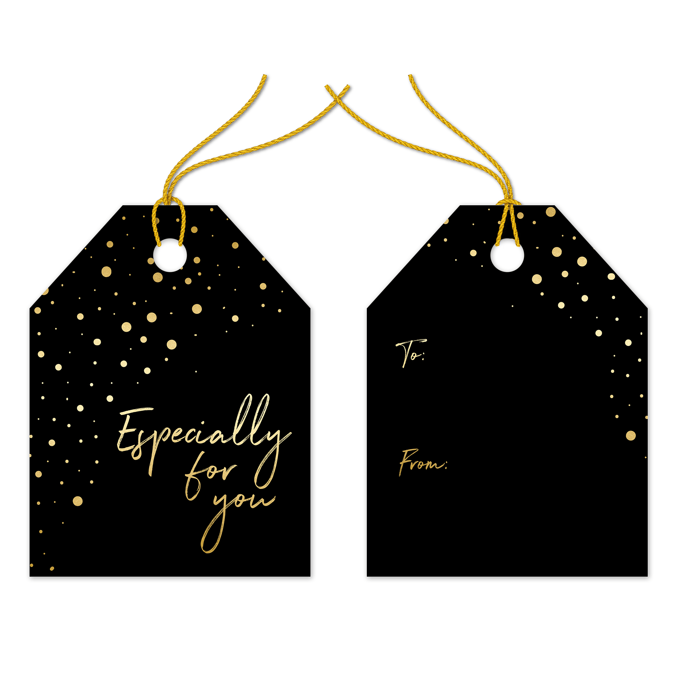 Black and Gold Glitter Gift Tags