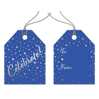 Celebrate Blue Shiny Gift Tags Pro Supply Global