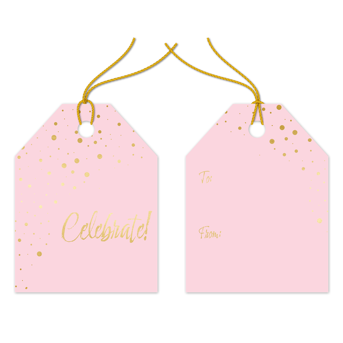 Celebrate pink golden Gift Tags Pro Supply Global