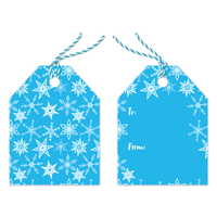 Snowflakes Blue Designer Printed Gift Tags