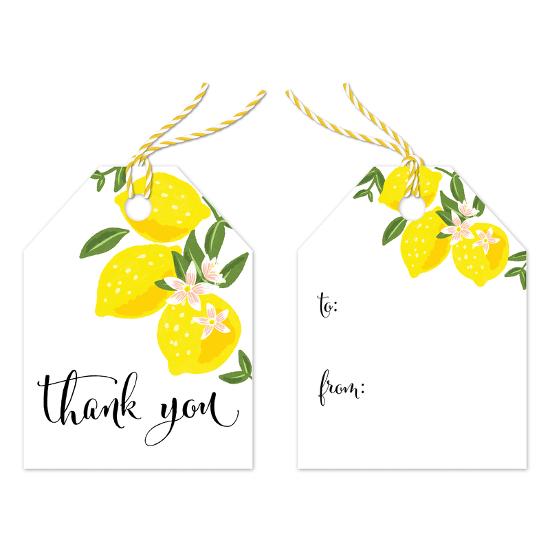 Lemon Print Thank You Gift Tags Pro Supply Global